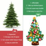 Kindervilten kerstboom, 1 m kinderen/peuters doe-het-zelf vilten kerstboomset, muur opknoping vilten kerstboom decoraties kits met 32 stuks ornamenten, huisdeur raam kerstdecoratie