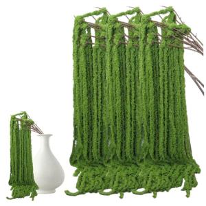 5pcs Amaranthus künstliche Blume lebensee hängende getrocknete Blumen 51 Zoll gefälschtes grün getrocknetes Amaranthus mit Abzweigblumen für die Dekoration Hochzeitsbouque Hau