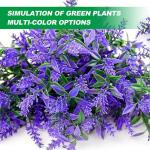 Kunstmatige lavendel bloemen, 8 bundels nep decoratieve bloemen buiten kunstmatige lavendel plant boeket plastic faux bloem voor tuin