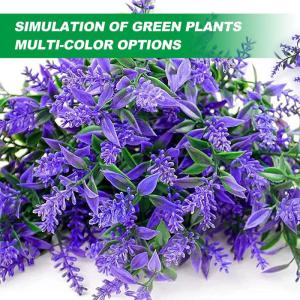 Kunstmatige lavendel bloemen, 8 bundels nep decoratieve bloemen buiten kunstmatige lavendel plant boeket plastic faux bloem voor tuin