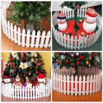 Witte kunststof omheining, 24 stuks, kerstboomomheining, grens van kunststof, kerstboomomheining voor kinderen, wit, kunststof, lattenhek, decoratie, voor Kerstmis, bruiloft, feest