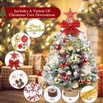 Mini-kerstboom 60 cm, tafelkerstboom met ledlampjes en sneeuwvlokken, mini-kerstboom, kleine kunstkerstboom voor thuis, kantoor, bureau
