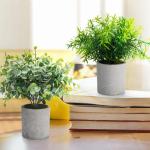 4 stuks in pot, kleine kunstplant, eucalyptus, vetplanten, rozemarijn, plastic planten zoals echt, mini-nepplanten voor badkamer, woonkamer, vensterbank, bureau, binnendecoratie