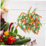 2 Sätze Simulierte Karotte Gefälschte Gemüseornamente Karotten-Requisiten Für Die Küche Gefälschte Karotten-osterdeko Simulation Karotten Gemüse-Ornamente Plastik 60 Stück 