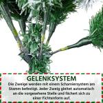 Kunstkerstboom 228 cm (Ø ca. 140 cm) met ca. 1284 punten, dennenboom met sneeuwvlokken, materiaal PVC, incl. metalen kerstboomstandaard, automatische flocking