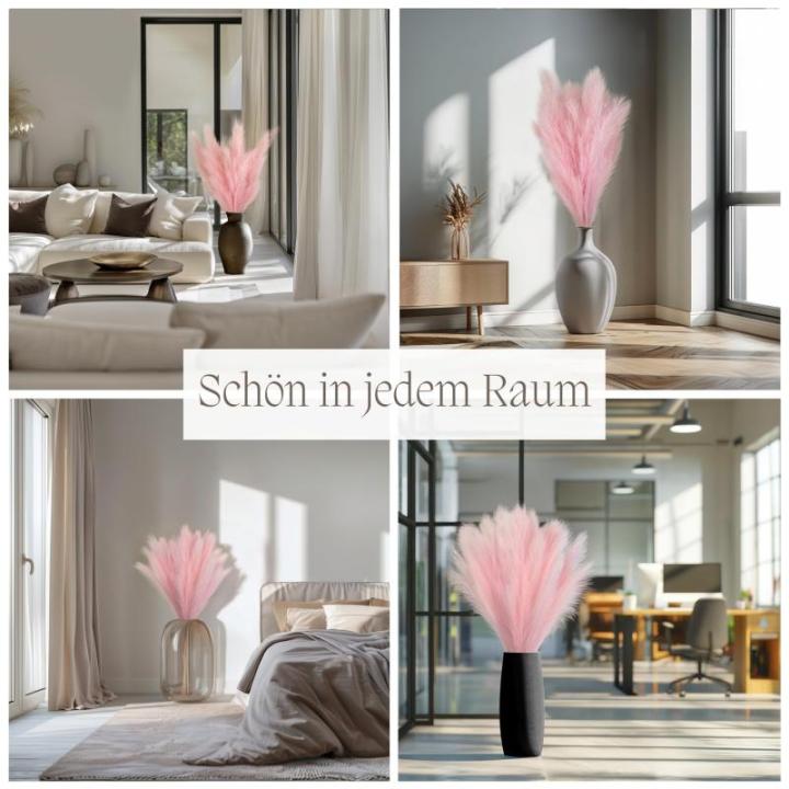 Kunstpampasgras, kleur roze, 5 stelen, 100 cm lengte, kunstpampasgras woonkamer, droogbloemen voor slaapkamer, bruiloft, boho decoratie