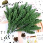 25 stuks kunstdennentakken, groene planten, dennennaalden, kunstmatige dennentakken, knutselaccessoires voor slinger, krans, kerstversiering en woontuindecoratie