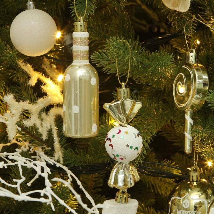 80-pack geassorteerde onbreekbare kerstbalversieringen set decoratieve Hangers met herbruikbaar handgeschenkpakket voor kerstboom