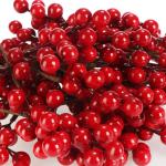 50 x strooidecoratie, decoratieve takken met bessen, decoratieve takken om te strooien als knutselbenodigdheden, verfraait geschenken en potpourris (50 stuks, weinig bessen)