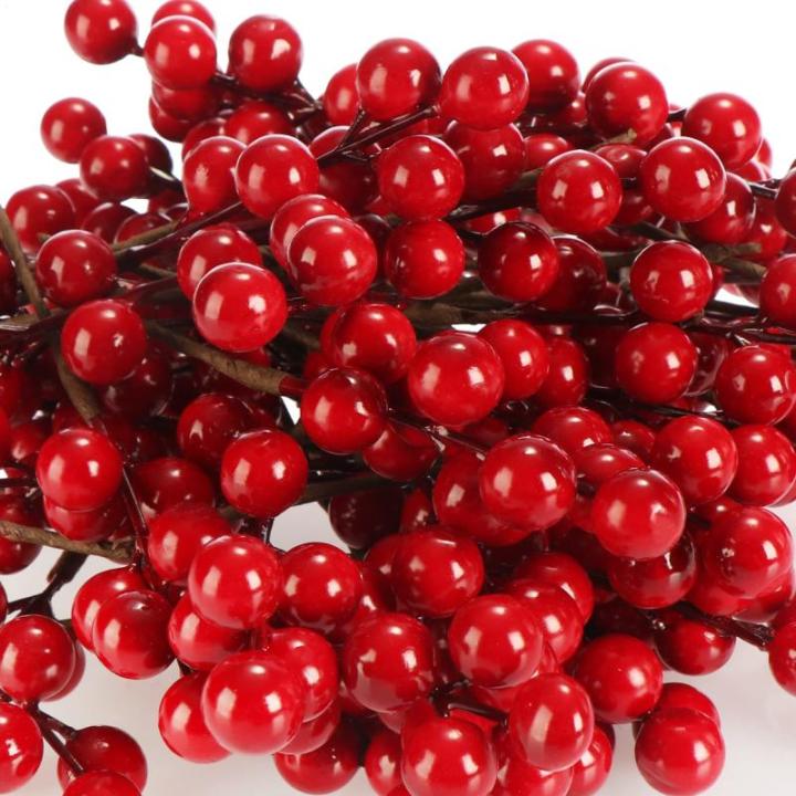 50 x strooidecoratie, decoratieve takken met bessen, decoratieve takken om te strooien als knutselbenodigdheden, verfraait geschenken en potpourris (50 stuks, weinig bessen)