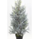 Zeder/Konifere in Schneeoptik im Topf GA künstliche Thuja Pflanze Kunstbaum Dekobaum (60x30cm)