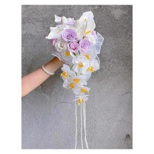 Hochzeitsstrauß for die Braut mit künstlichen Blumen, frischer und süßer Simulationsstrauß, Dekoration, Anleitung for künstliche Blumen, Blumenplatzierung, Foto-Requisiten, H