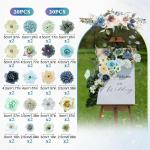 40 stuks kunstbloemen om te knutselen, 2,5 cm ~ 5 cm, bloemendecoratie, blauwe kleur kunstbloemen als echt, kunstbloemen bloemkoppen kunnen voor haarsieraden, kleding