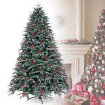 Künstlicher Weihnachts Kiefer Baum, künstliche Weihnachts Fichtenbäume, Weihnachtsdekoration mit Metallständer und dichten Zweigen, für die Dekoration im Innen- und Außenbere