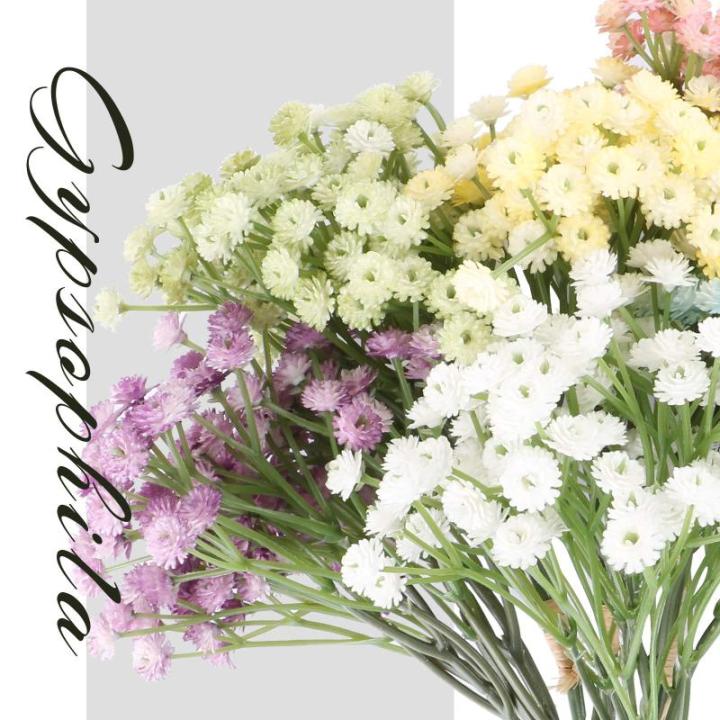 Set van 6 kunstmatige Gypsophila Babies Breath , boeketten, decoratie voor bruiloft en verjaardag, DIY, meerkleurig