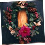 7St künstliche Blumen Weihnachtsblume Kerzenhalter Rot goldene Kerzen Mini Hochzeitsdeko weihnachtsdeko künstliche Pflanzen kunstpflanze Dekor Weihnachtskranz Blumen Sport