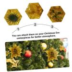 14 STK Künstliche Blumen Weihnachtsglitzerblume Stoff Weihnachtsstern Blumen Gold Kunstblumen Zur Dekoration Glitzerblumen Kuchendekorationen Weihnachtsglitter Große Kugeln Sport