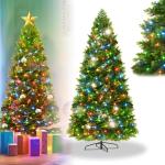 Premium kunstkerstboom 150 cm met verlichting – levensechte dennenboom met dicht naaldwerk van pvc + PE-mix, met metalen standaard, kerstboom voor kerstdecoratie