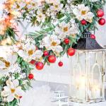 Künstliche Weihnachtssterne mit Glitzer, Samt, Magnolie, Blume, künstliche Weihnachtssterne, dekorative Blume für Weihnachtsbaumdekoration (weiß, gold), 16 Stück