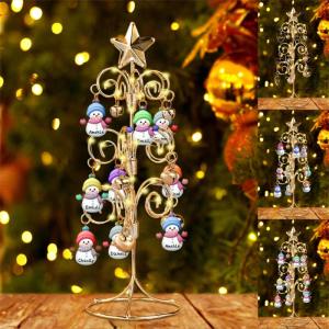 Gepersonaliseerde familienaam kerstboom sneeuwpop familie boom kristal kerstboom voor Kerstmis decoratie geschenken voor vrouwen vrouw vriend vriend vriendin stijl 2-1