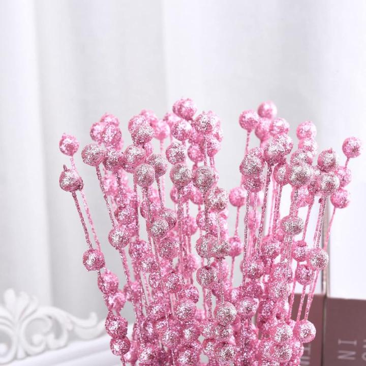 150 Stück Künstliche Weihnachtsbeeren-Picks, Glitzernde Beerenzweige für Winter, Weihnachten, Küche, Party, Tafelaufsatz, Blumendekoration (3)