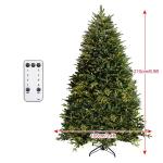 Weihnachtsbaum mit Lichtern, Tannenbaum Künstlich, Dichten Zweigen Und Faltbarem Ständer, Weihnachtsbaum for Zuhause, Büro, Party-Dekoration, Einfache Montage(210cm/6.8ft)