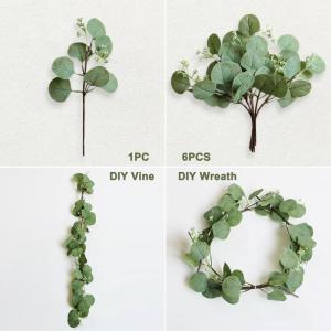eucalyptus decoratie simulatie groene eucalyptus laat takken zilveren dollars eucalyptus plant bulk voor bruiloft, tuin, huis, kantoor decoratie (groen, 48 stuks)