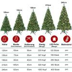 180cm PVC Kunstkerstboom Kerstboom met LED, met metalen standaard, voor Kerstdecoratie, Groen