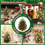 Mini-kerstboom met warmwitte verlichting, led, kleine kerstboom, kunstmatig versierd, voor kerstdecoratie, 60 cm, tafel, kerstboom, typre C-Pure PE kerstboom