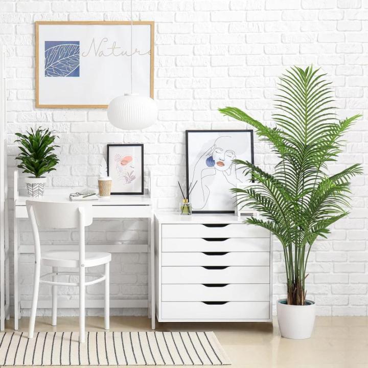 , grote kunstplant, 140 cm, kunstpalm, echt uitziende kunstboom, grote areca palm voor balon, slaapkamer, kantoor, tuin, bruiloft, feest, decoratie (2 stuks)