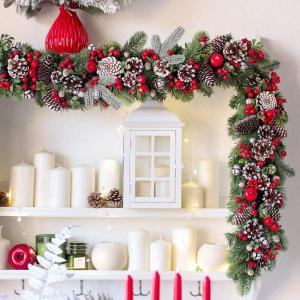 48 stuks kunstdennentakken, 24 cm, dennengroen, kunstmatige dennentakken, kunststof, kersttakken met kunstsneeuw, kunsttakken, kerstdennennaalden, doe-het-zelf slinger, kerstdecora