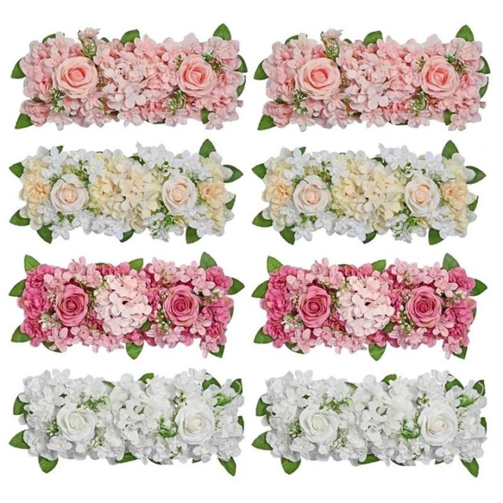Künstliche Blumenwand Panel 50x20cm Blume Wand Künstliche Blumen Panel Matte for Büro Hochzeit Wand Dekoration 3D Blumen Hintergrund Party Liefert(Deep pink)