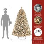 Kerstboom 180 cm, met verlichting, led, witte decoratie met afstandsbediening, 330 warmwitte lampen, opvouwbare standaard, sneeuwtakpunten voor feestdecoratie in het thuiskantoor