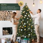 Kunstkerstboom 180 cm met warme LED-verlichting en houten standaard, PE spuitgietwerk en PVC dennenboom (Ø ca. 120 cm) met snelopbouw-klapsysteem