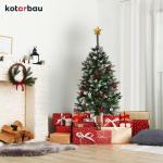 Kunstkerstboom, sneeuw, 160 cm, diamantsparrenboom op een houten stam met plastic standaard, kerstboom, kunstboom, kunstboom, kerstboom