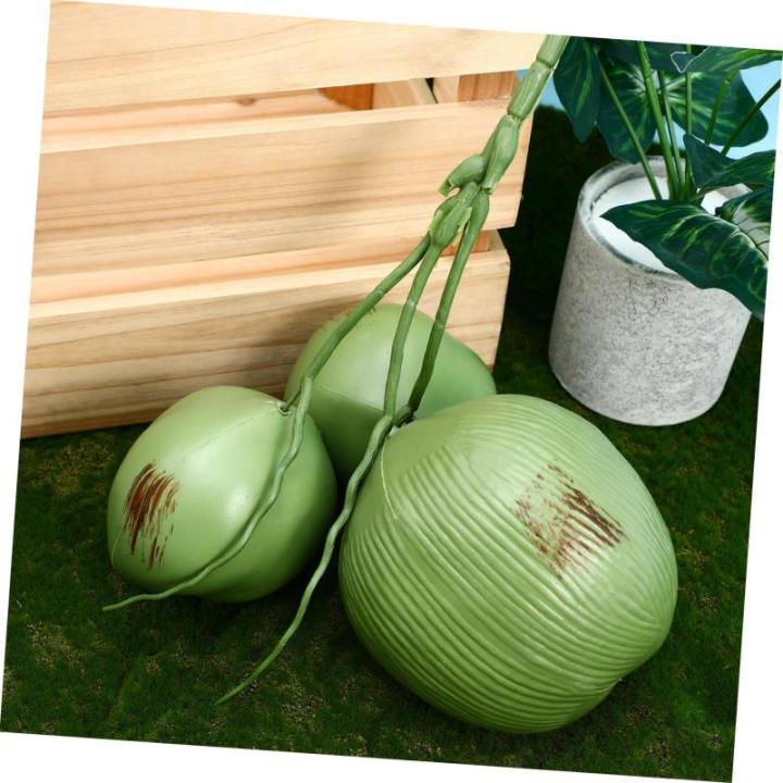 1 Bund Künstliche Kokosnuss Fruchtspielzeug Gefälschte Blätter Tropisches Fruchtdekor Flocken Tiki Modell Mit Gefälschten Früchten Gefälschte Pflanzen Orange Granatapfel Plas