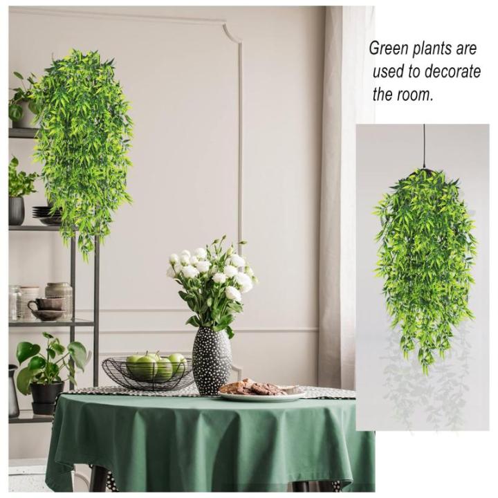 4 stuks , hangende , , plastic groene plant, hangende plastic planten voor binnen en buiten, balkon, bruiloft, tuin, wanddecoratie, bamboebladeren, 80 cm