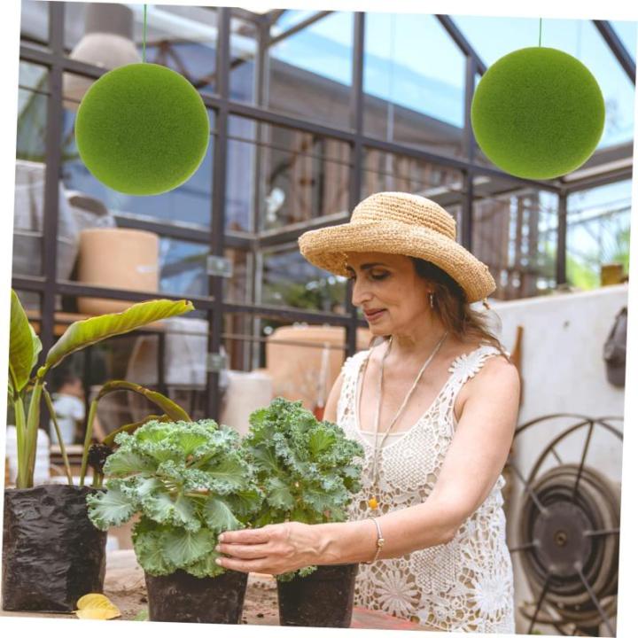 2St Simulierter Moosball Kunstmooskugeln als Vasenfüller fensterdeko selber Machen gartenmoos schmuck kunstpflanze kunstplflanze Party Mooskugel simuliertes Mooskugeldekor Schaum