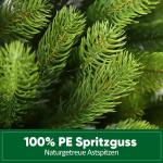 100% PE kunstkerstboom 180 cm, kunstkerstboom met 762 PE-takken, edele Nordmann-spar inclusief handschoenen en metalen standaard