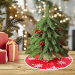 Weihnachtsdekoration, Mini-Weihnachtsbäume mit beflockten Nadeln, Beeren, Dekoration, dekorierte Bäume, Küche, Tischplatte, künstliche Weihnachtsdekoration für den Innen- und 