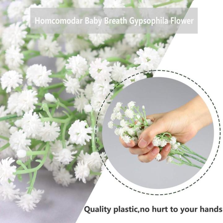 , 53 cm, gypsophila, echte aanraking, boeketten voor bruiloft of thuis DIY doe-het-zelf decoratie, 24 stuks