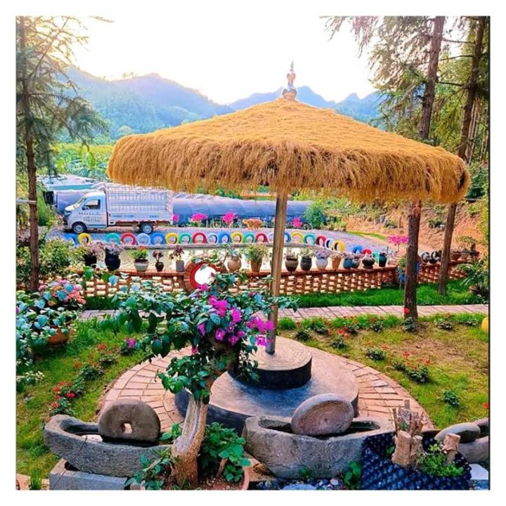 Künstliches Strohdach, Synthetische Palmenstroh Paneele, Kunststoff PE Strohdach Dekoratives, Reisstroh Dach Für Bar Hütte Garten Zaun Terrasse Strandschir Basteln Dachdecker He