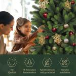 100% PE kunstkerstboom 180 cm, kunstkerstboom met 762 PE-takken, edele Nordmann-spar inclusief handschoenen en metalen standaard