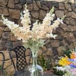 6 stuks Delphinium witte ridderspoor , 85 cm nepbloemen, bulk zijden bloemen met stengels, echte look voor huis, tuin, bruiloft, arrangement, decoratie (wit
