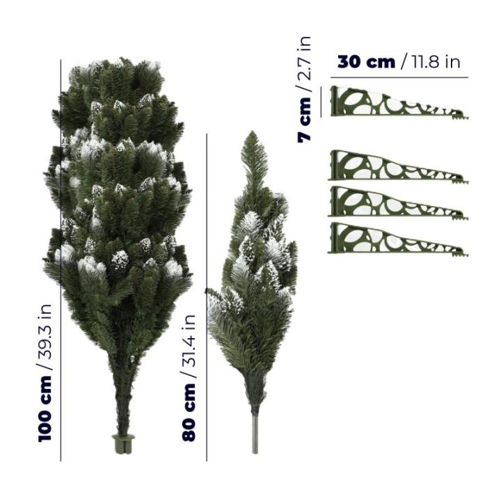 Diamantgrenen met zilveren bolletjes en rijp, kerstboom 180 van pvc-folie, kunstkerstboom met 385 takken, dennenboom met kunststof standaard, diameter ca. 110 cm (sneeuwvlok 180 cm
