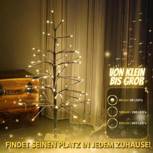 LED kerstboom 80 cm bruin - met 88 warmwitte leds en sneeuwdecoratie - kerstboom / dennenboom geschikt voor buiten - takken en takken buigzaam - incl. metalen standaard