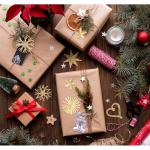 Strohsterne Christbaumschmuck 46-teiliges,Weihnachtsbaumschmuck Stroh mit Natürlichen Akzenten,Handgemacht Weihnachtsbaum Deko aus Stroh mit Schöner Box,Dekoration für Weihnacht
