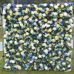 Blauer Dschungel-Stil, 5D-Stoff, Hintergrund, Blumenwand, Blumenarrangement, Blumen-Wandpaneel-Set, Seiden-Hortensie, Rose, Blumenpaneel Für Fotohintergrund, Home, Party, Hochzeit