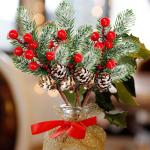 Künstliche Balkonpflanzen Blumenkasten Dekoration, 8 Stück, künstlicher Zweig, Bastelkranz, Pick Künstliches Obst (E, One Size)