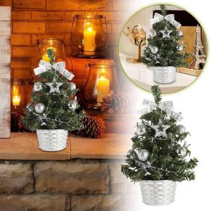 künstlicher Weihnachtsbaum 20cm Mini Weihnachtsbaum Tischplatte Tannenbaum Tisch-Weihnachtsbaum Weihnachtsbaum Künstlich mit Ornamenten für Weihnachten Dekoration